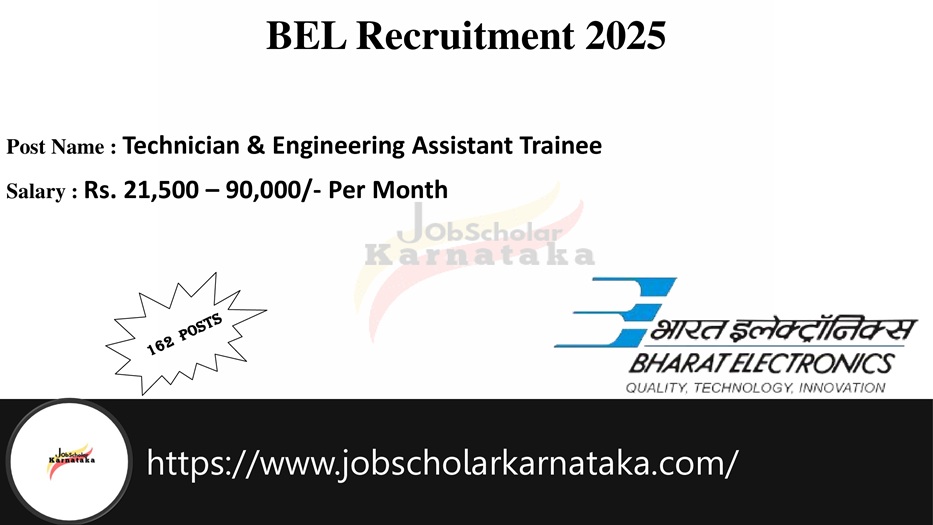 BEL Recruitment 2025 – Apply for Technician & Engineering Assistant Trainee