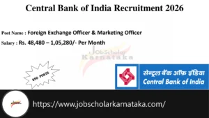 Central Bank of India Recruitment 2026