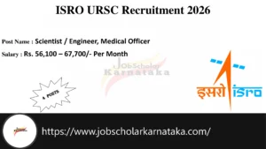 ISRO URSC Recruitment 2026