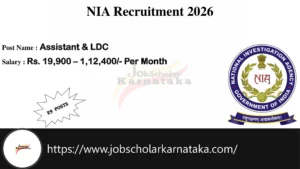 NIA Recruitment 2026