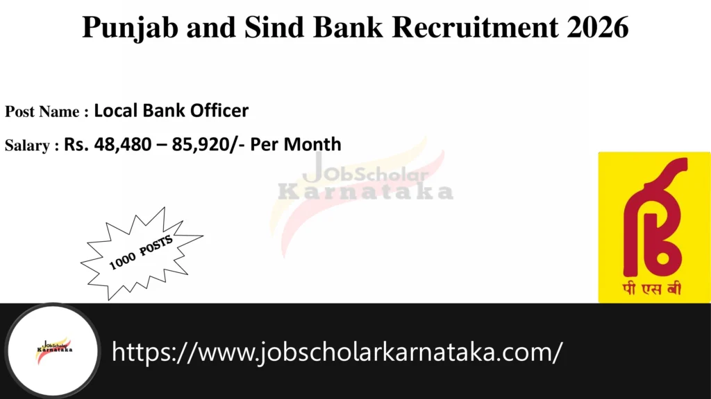 Punjab and Sind Bank Recruitment 2026