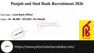 Punjab and Sind Bank Recruitment 2026