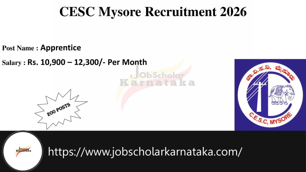 CESC Mysore Recruitment 2026