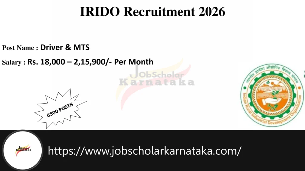 IRIDO Recruitment 2026